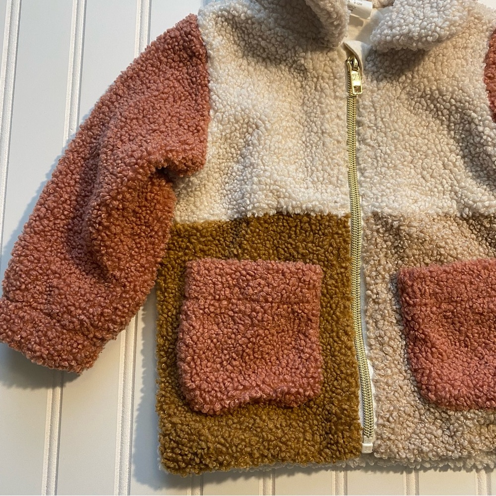 H&M Sherpa Color Block Jacket - Picture 3 of 6